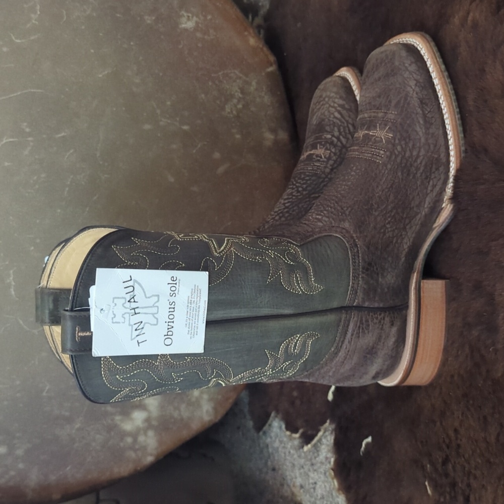 TIN HAUL men's "Take No Bull" square toe cowboy boot sz 8.5D 🔥new in box🔥 - Picture 8 of 16